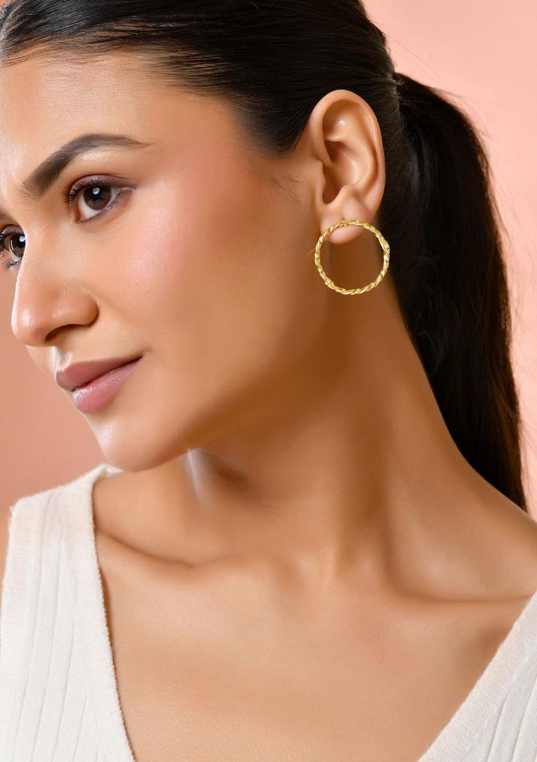 Gold Stainless Steel Earrings - Indya
