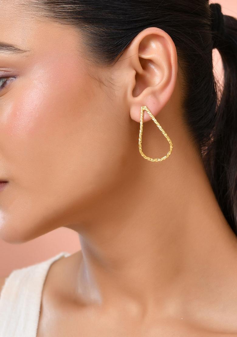 Gold Stainless Steel Earrings - Indya