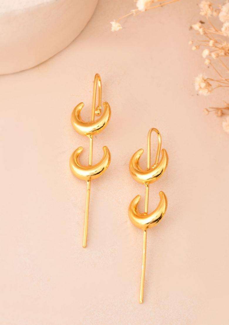 Gold Stainless Steel Earrings - Indya