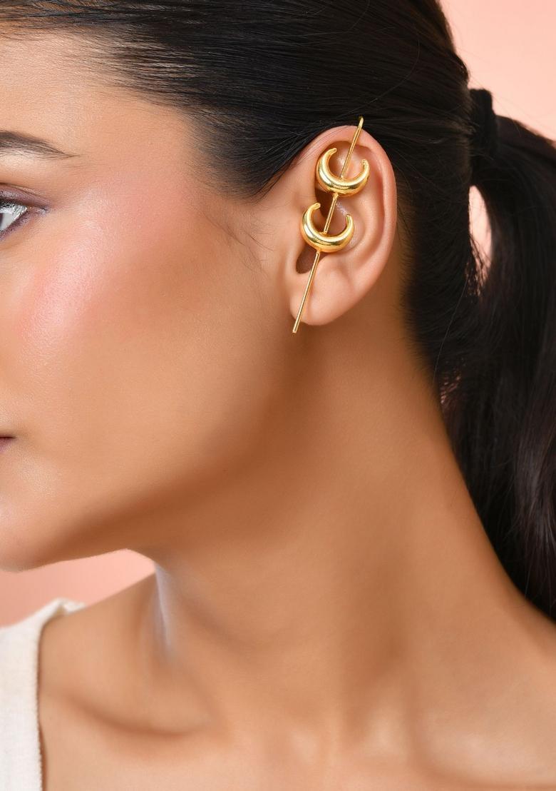 Gold Stainless Steel Earrings - Indya