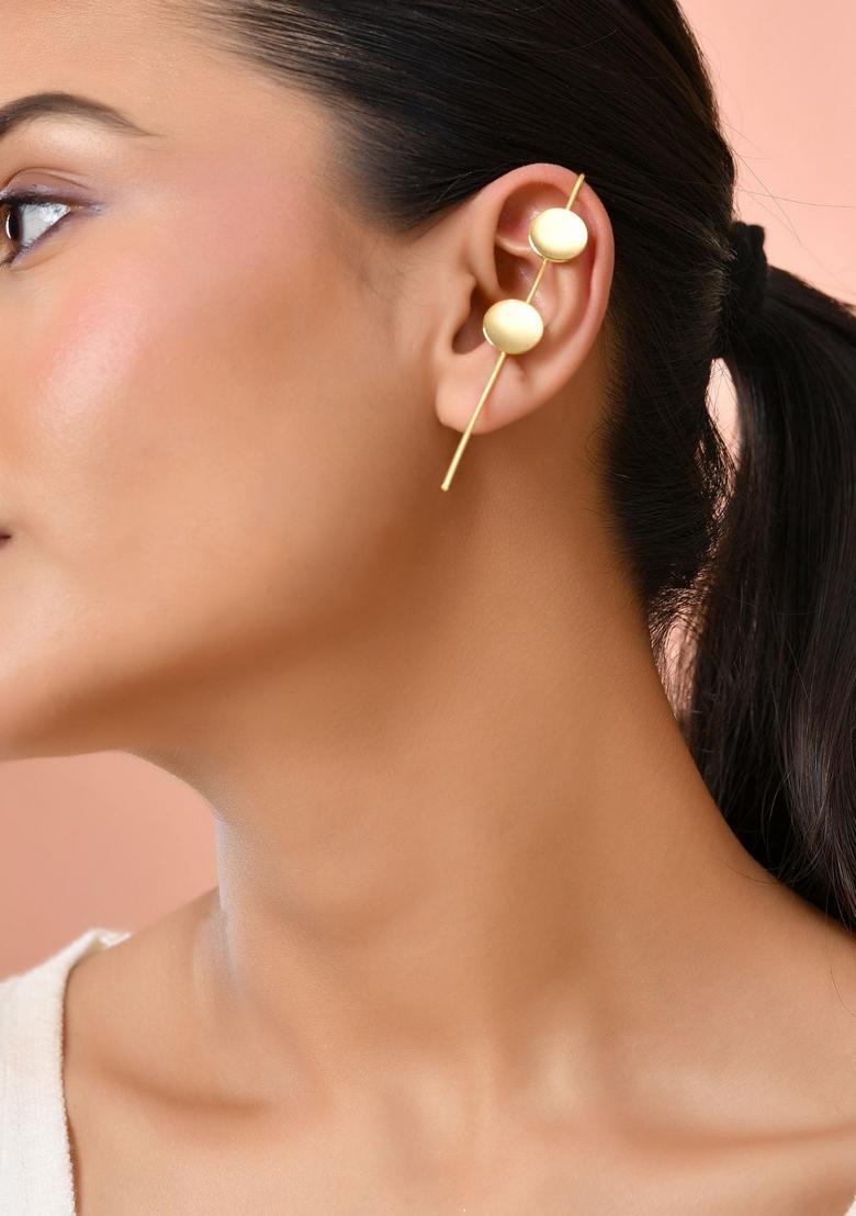 Gold Stainless Steel Earrings - Indya