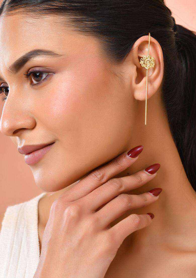 Gold Stainless Steel Earrings - Indya