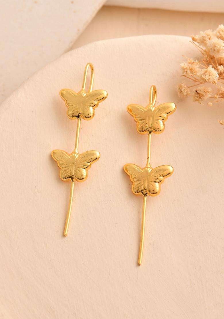 Gold Stainless Steel Earrings - Indya
