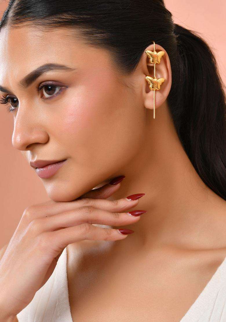 Gold Stainless Steel Earrings - Indya