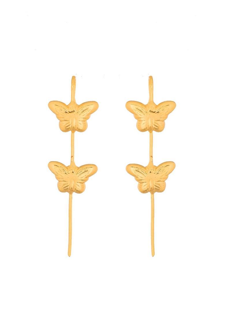 Gold Stainless Steel Earrings - Indya