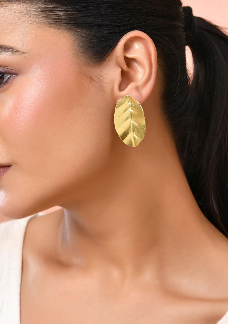 Gold Stainless Steel Earrings - Indya