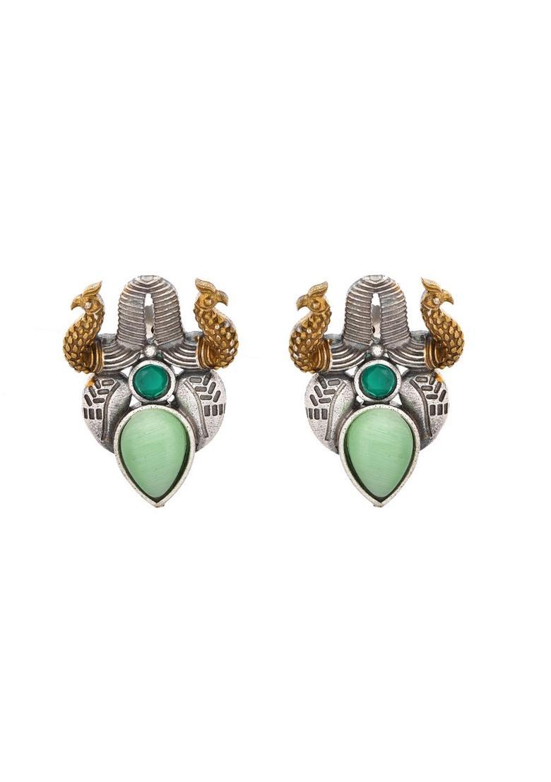 Green Stainless Steel Earrings - Indya