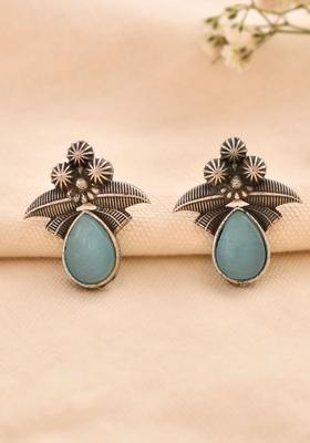 Blue Stainless Steel Earrings