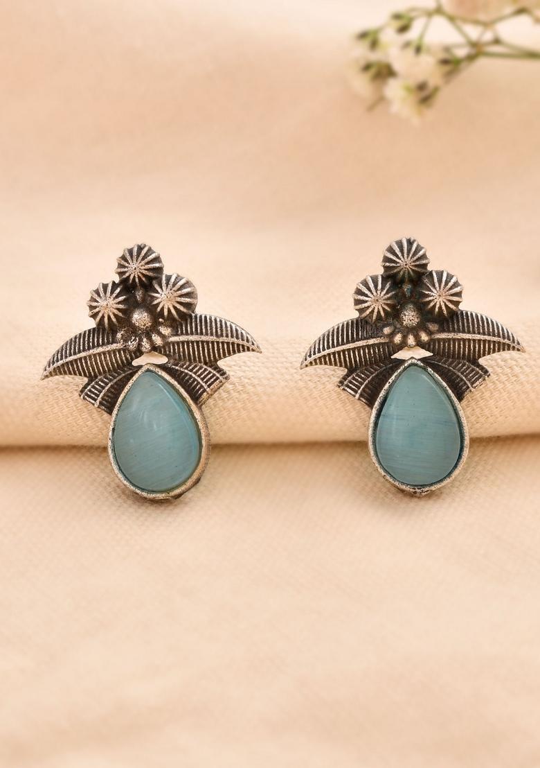 Blue Stainless Steel Earrings - Indya