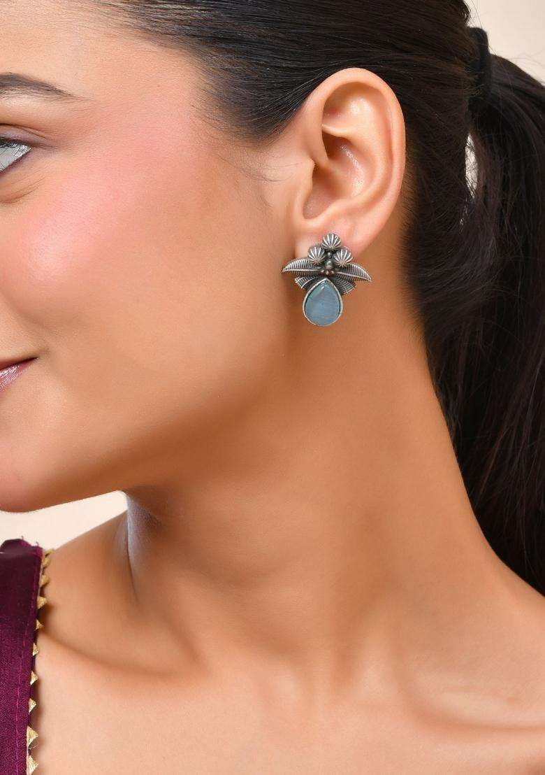 Blue Stainless Steel Earrings - Indya