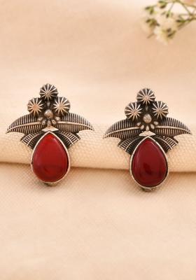 Red Stainless Steel Earrings