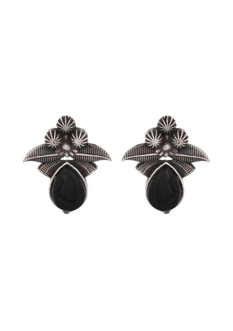Black Stainless Steel Earrings - Indya