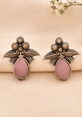 Pink Stainless Steel Earrings