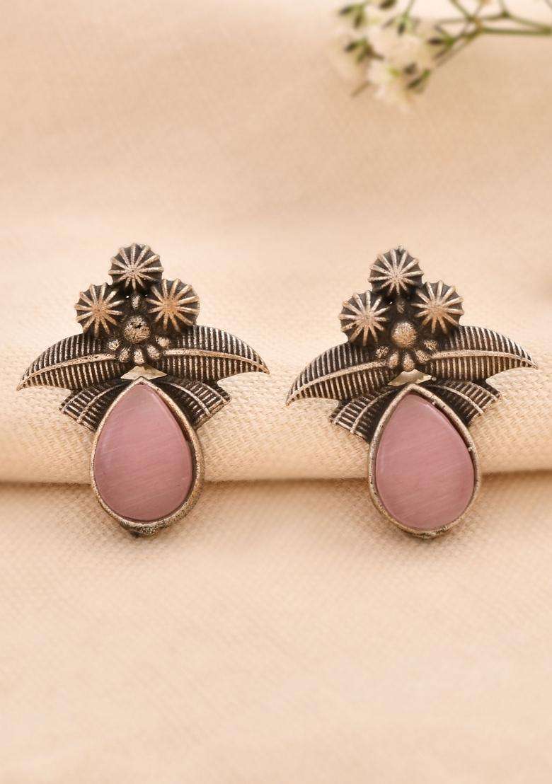 Pink Stainless Steel Earrings - Indya