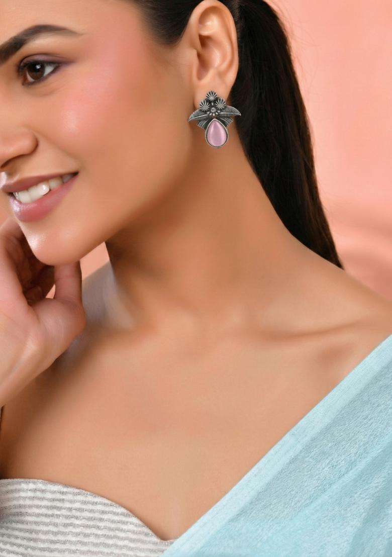 Pink Stainless Steel Earrings - Indya