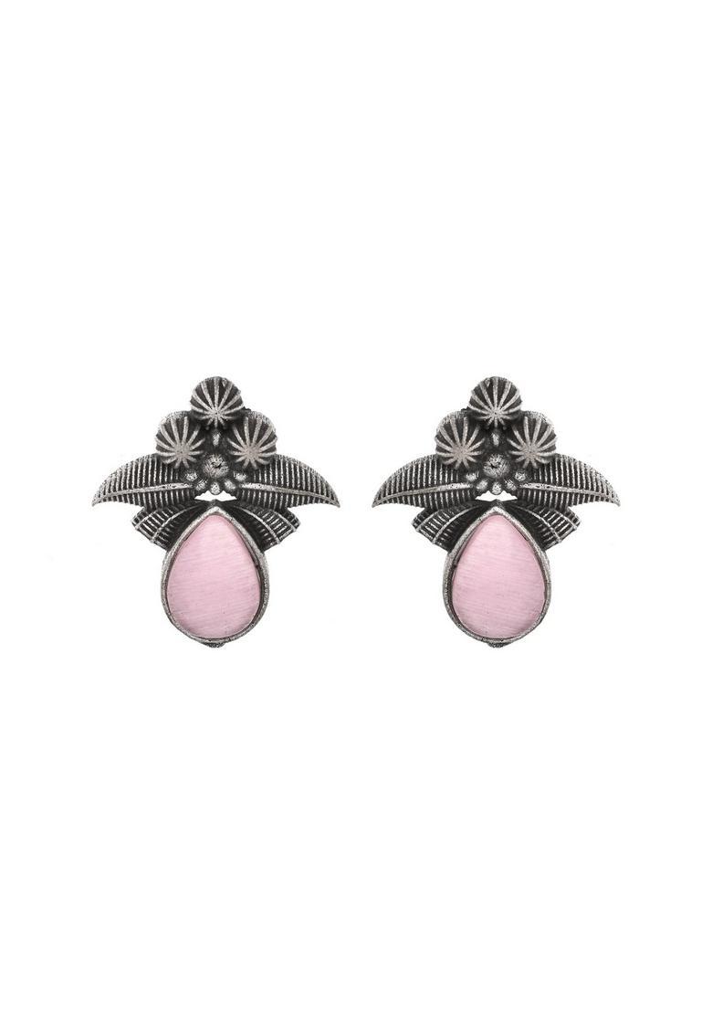 Pink Stainless Steel Earrings - Indya