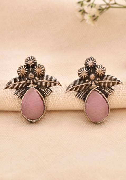 Pink Stainless Steel Earrings
