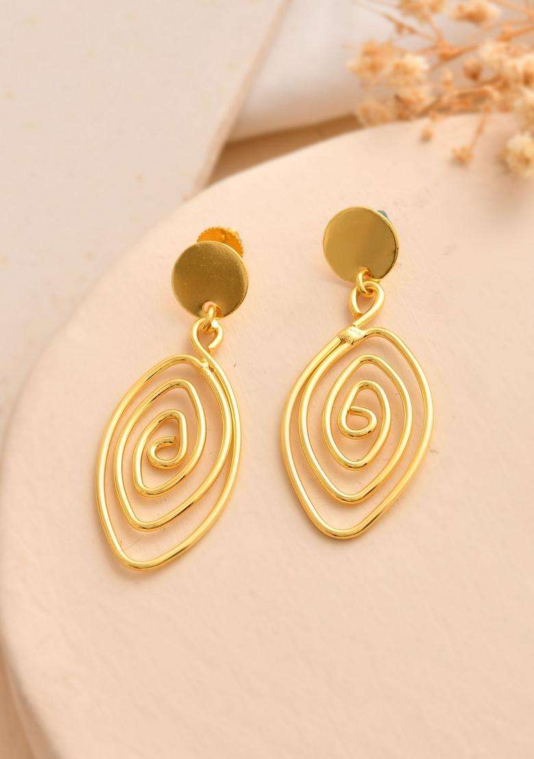 Gold Stainless Steel Earrings - Indya