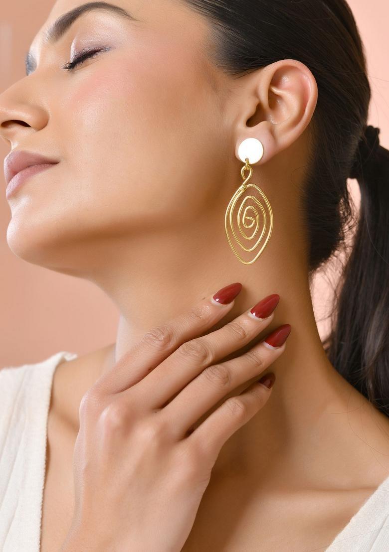 Gold Stainless Steel Earrings - Indya