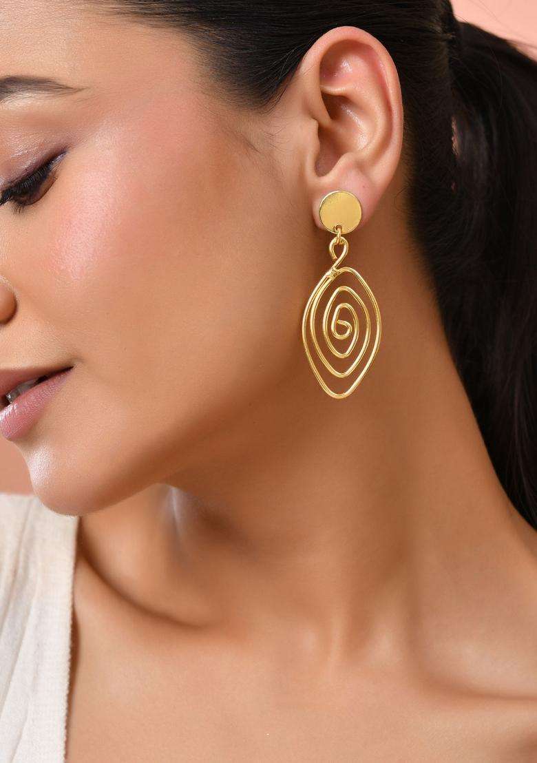 Gold Stainless Steel Earrings - Indya