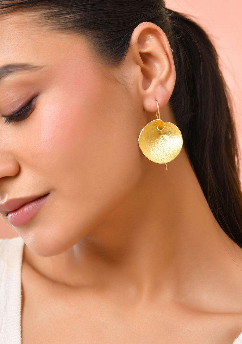 Gold Stainless Steel Earrings - Indya