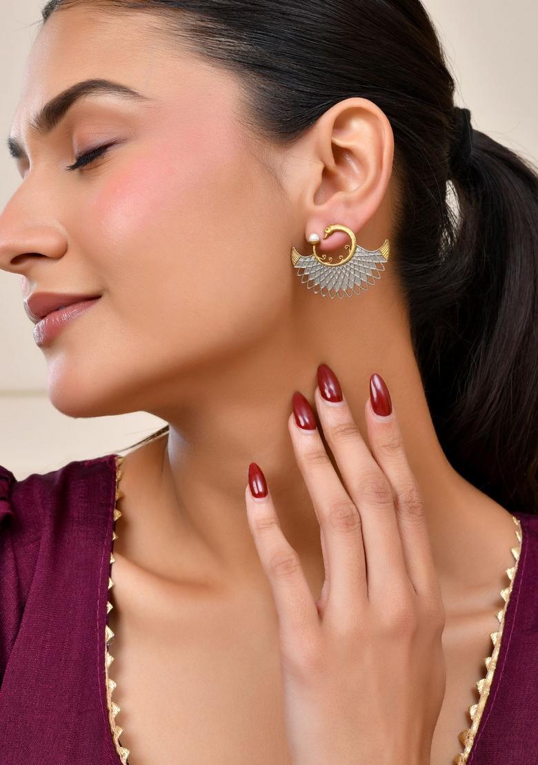 Silver Stainless Steel Earrings - Indya