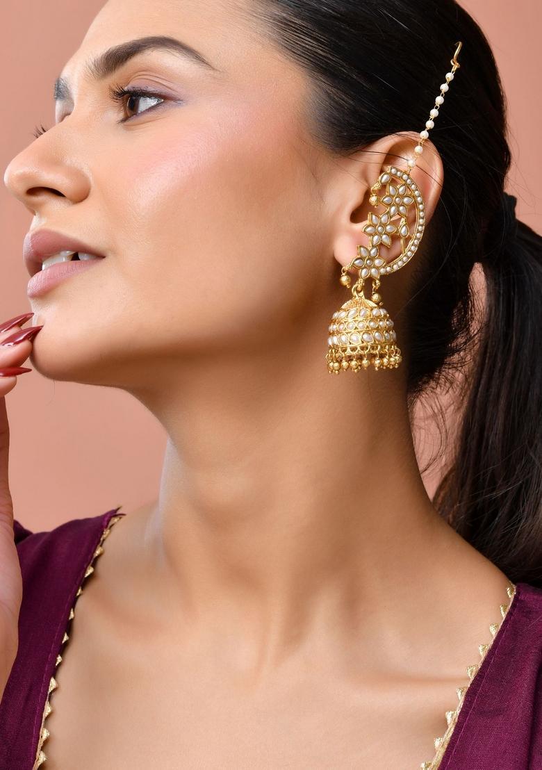 White Stainless Steel Earrings - Indya