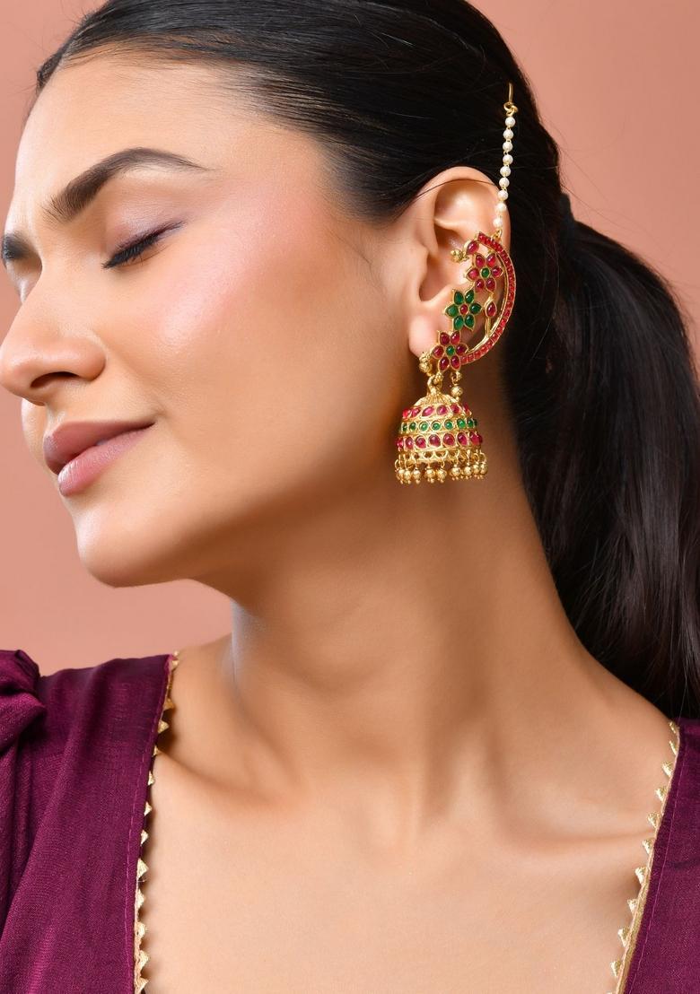 Red Stainless Steel Earrings - Indya