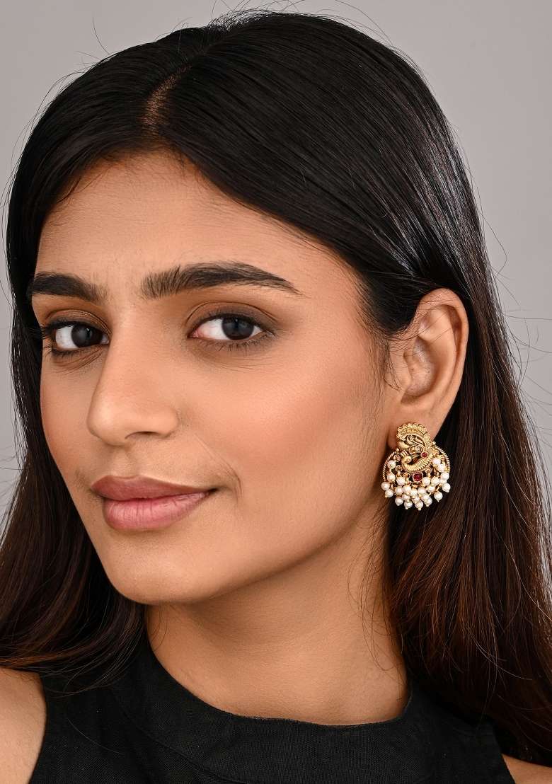 Golden  Zinc Alloy Earring - Indya