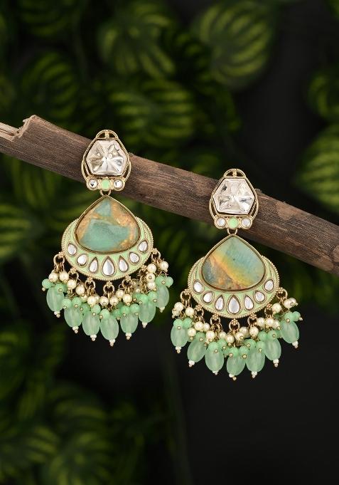 Aqua Green  Zinc Alloy Earring