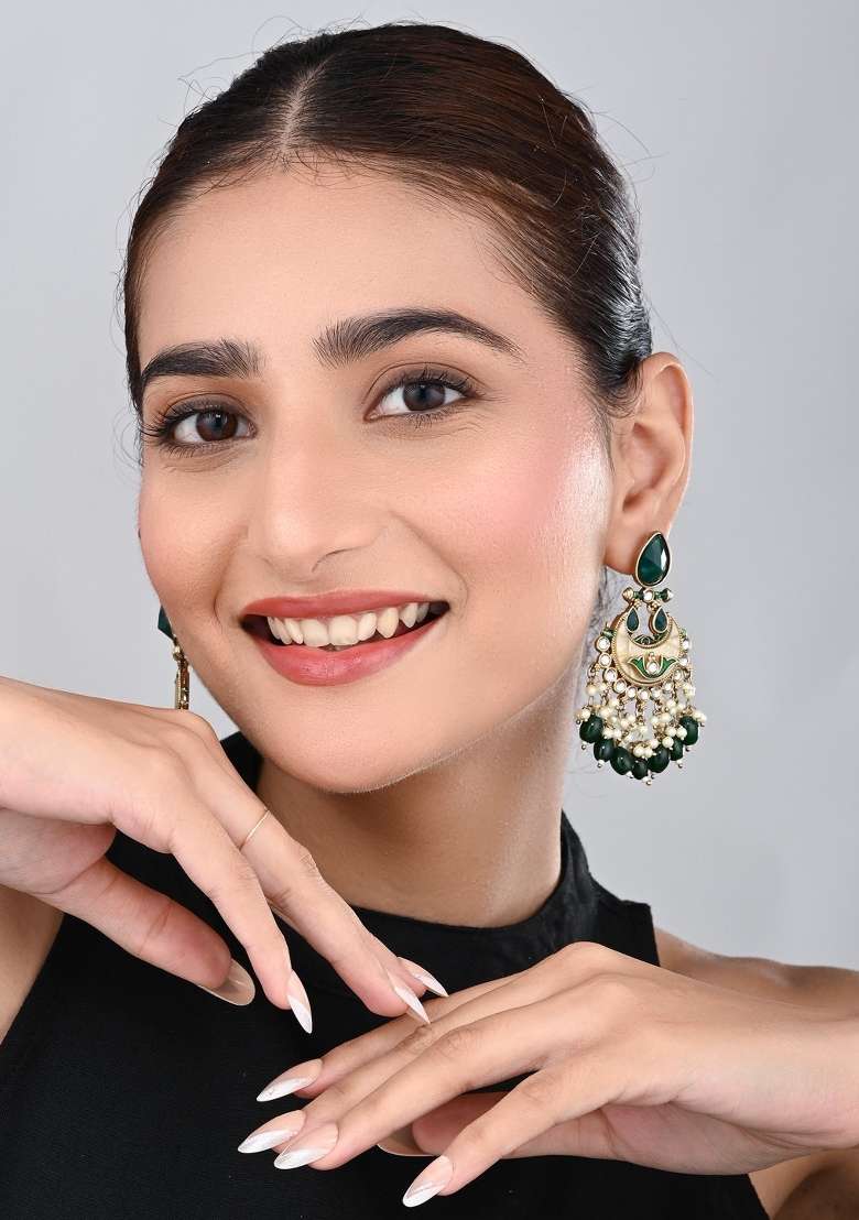 Green  Zinc Alloy Earring - Indya