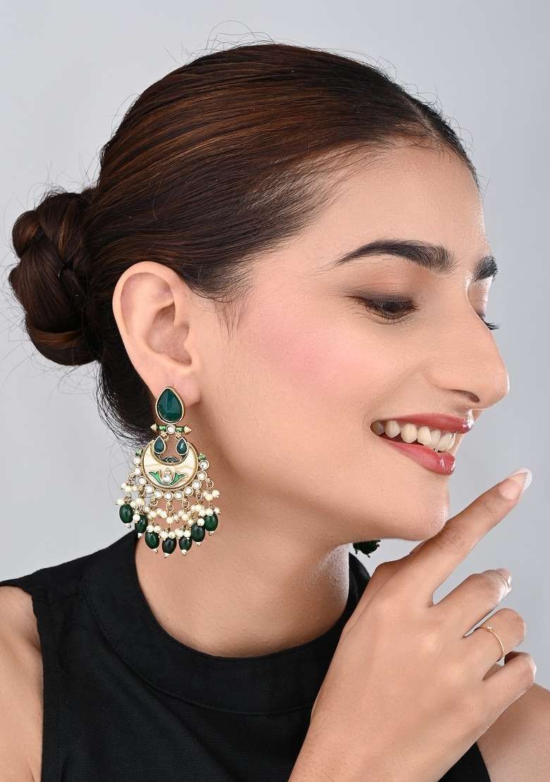 Green  Zinc Alloy Earring - Indya