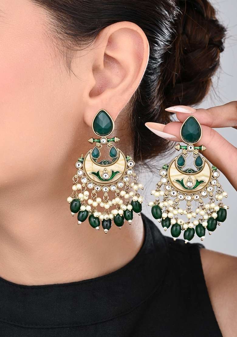 Green  Zinc Alloy Earring - Indya