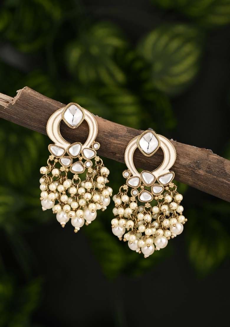 White  Zinc Alloy Earring - Indya