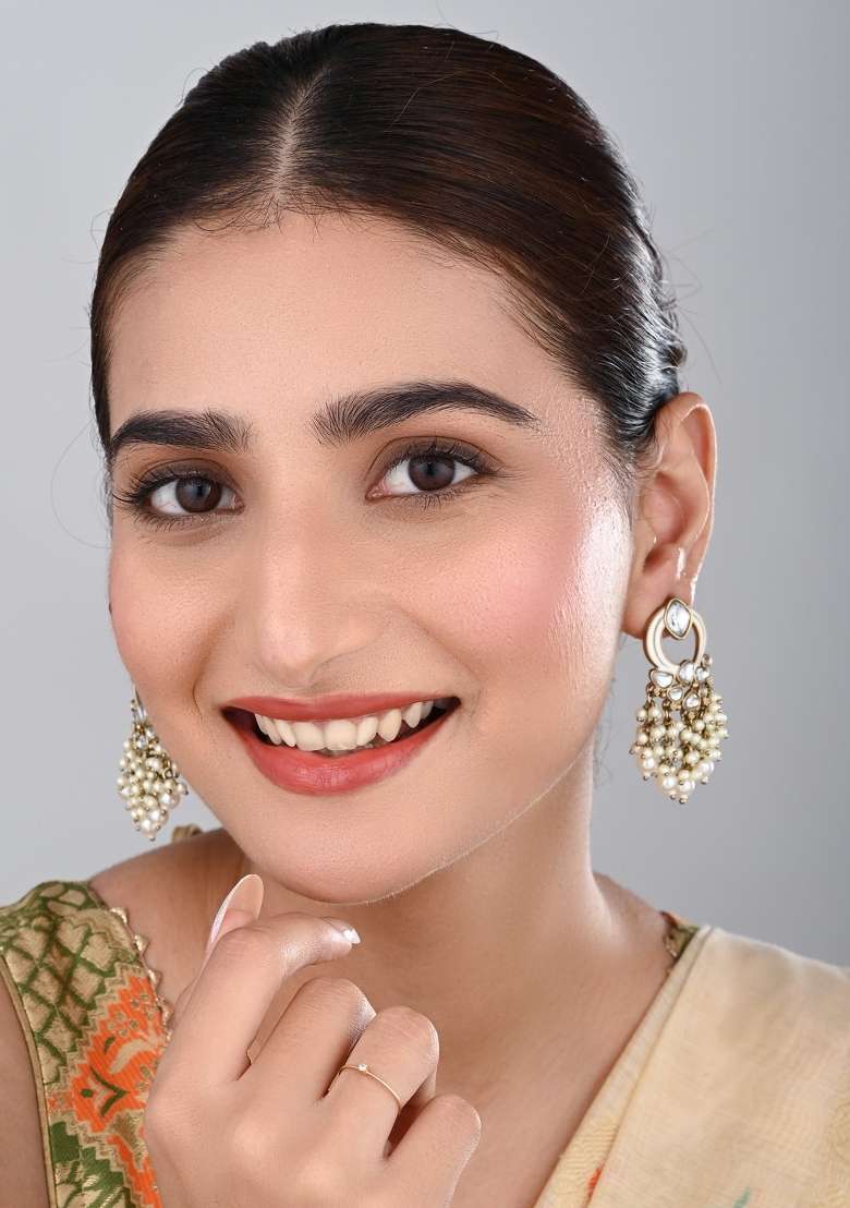 White  Zinc Alloy Earring - Indya