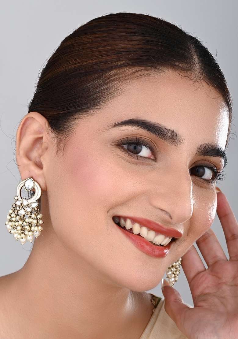 White  Zinc Alloy Earring - Indya