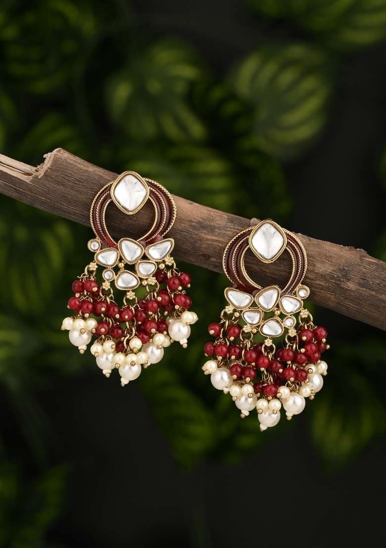 Red  Zinc Alloy Earring - Indya