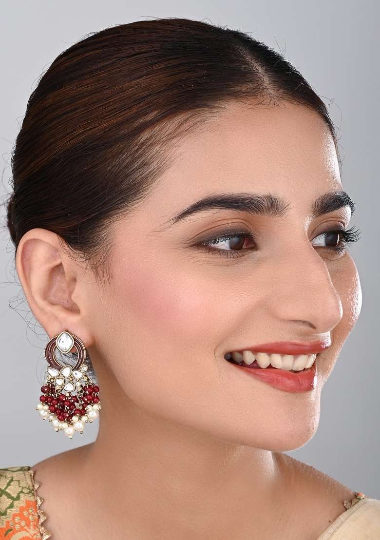 Red  Zinc Alloy Earring - Indya