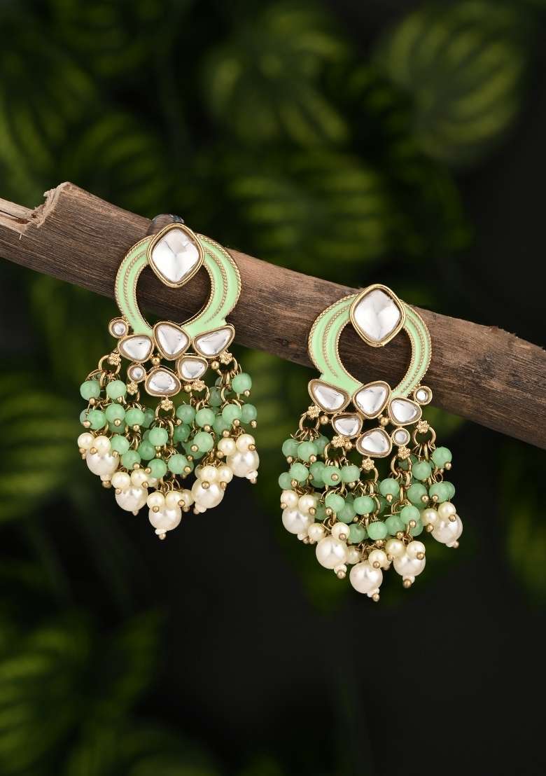 Aqua Green  Zinc Alloy Earring - Indya