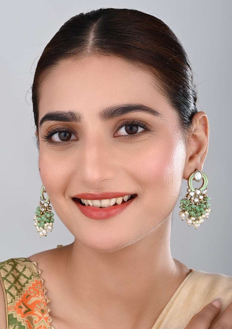 Aqua Green  Zinc Alloy Earring - Indya