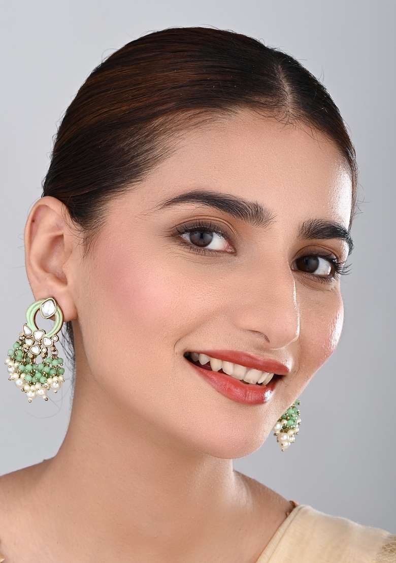 Aqua Green  Zinc Alloy Earring - Indya