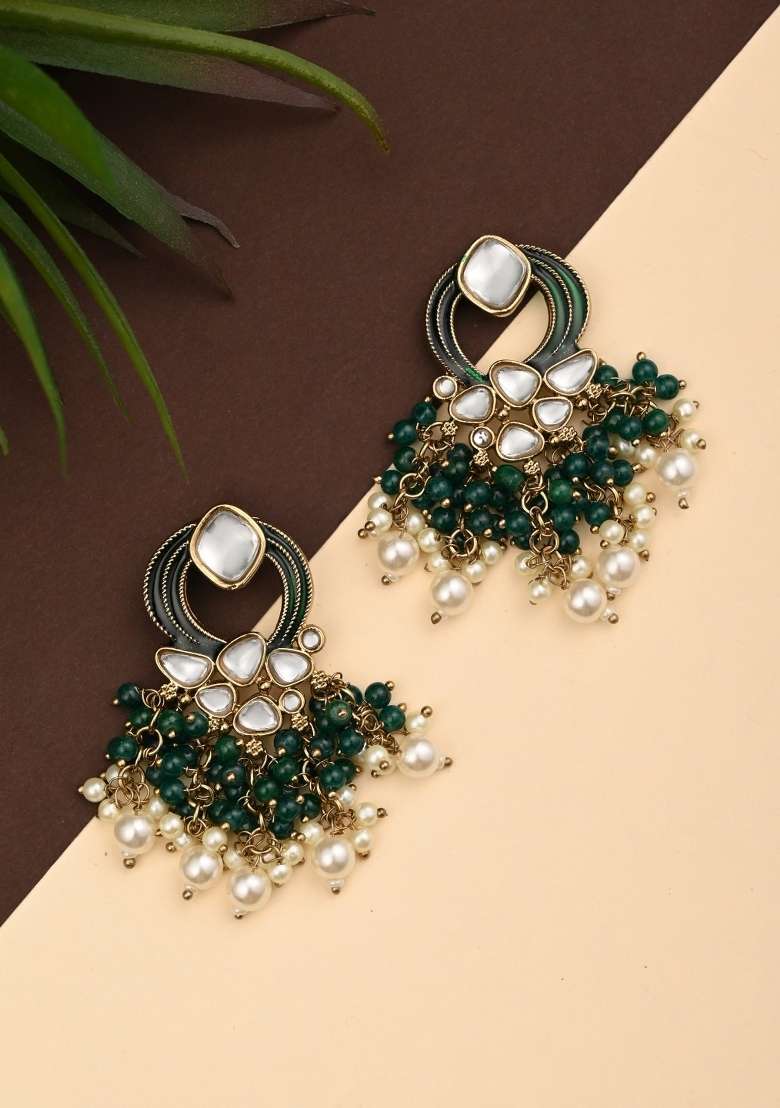 Green  Zinc Alloy Earring - Indya