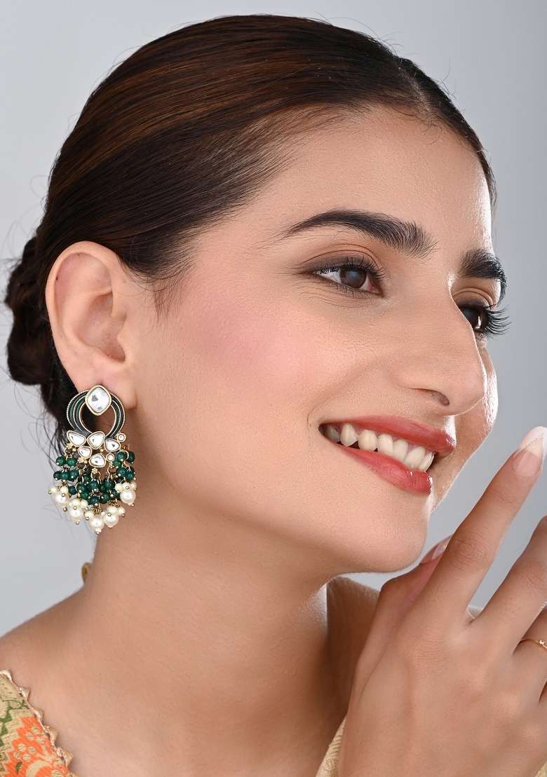 Green  Zinc Alloy Earring - Indya