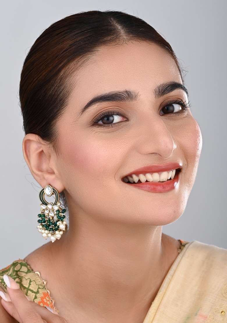 Green  Zinc Alloy Earring - Indya