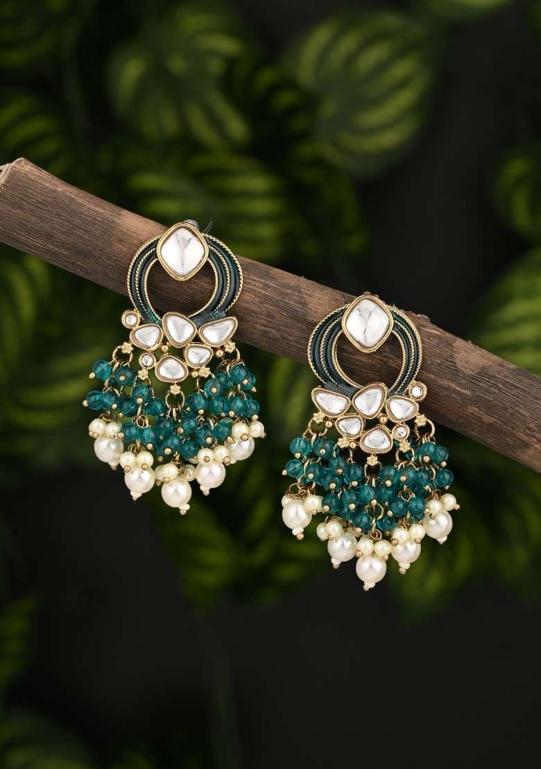 Turquoise  Zinc Alloy Earring - Indya