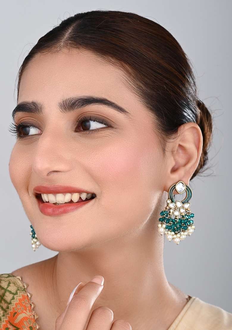 Turquoise  Zinc Alloy Earring - Indya