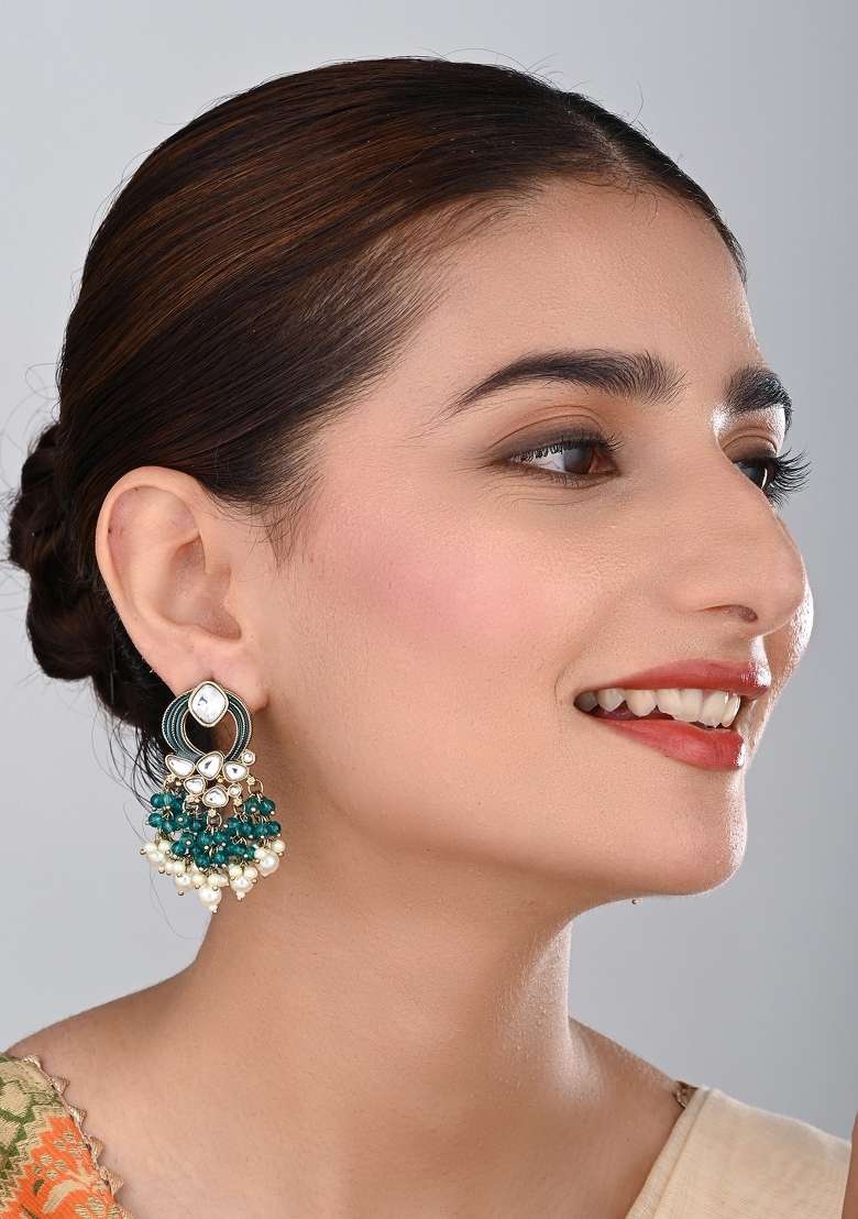Turquoise  Zinc Alloy Earring - Indya