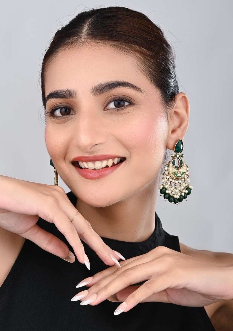 Green  Zinc Alloy Earring - Indya