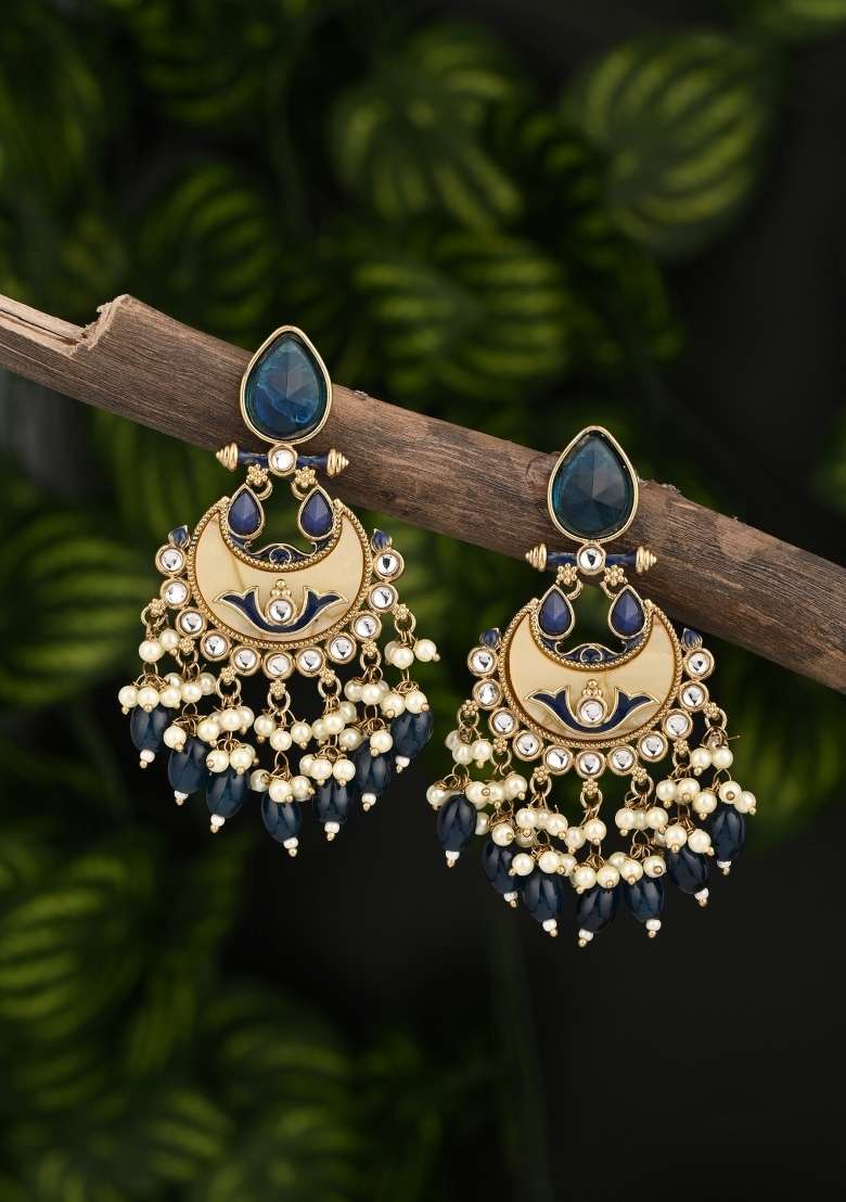 Blue  Zinc Alloy Earring - Indya