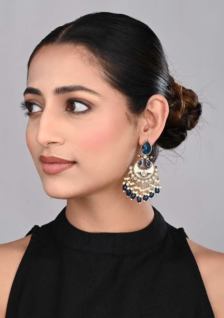 Blue  Zinc Alloy Earring - Indya